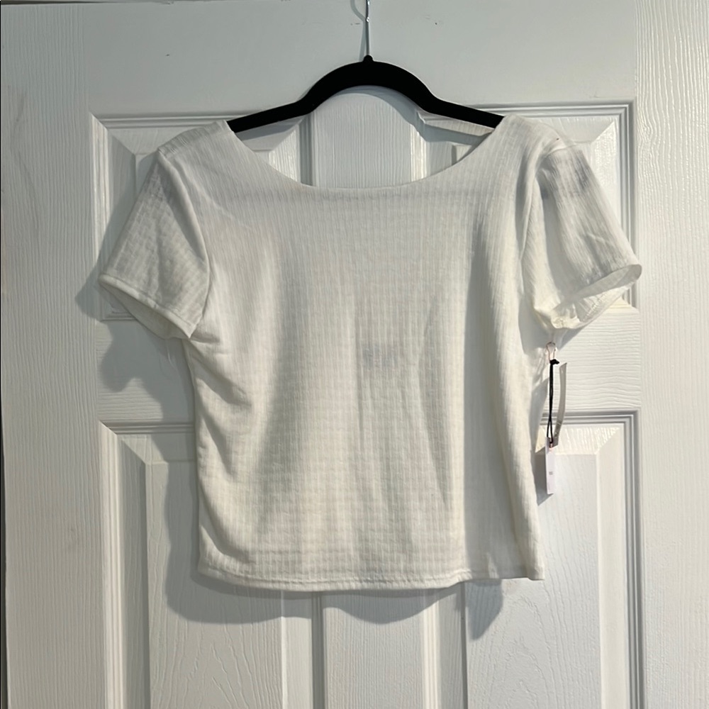 Women's White Short Sleeve Top